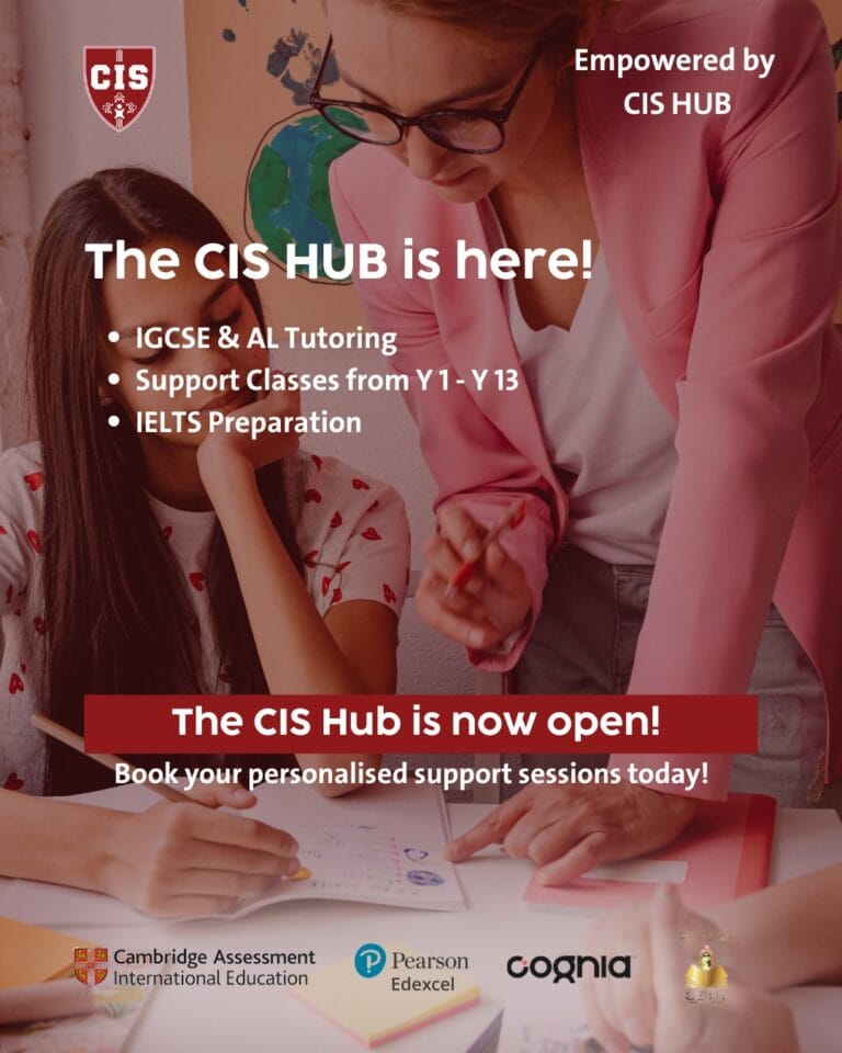 The CIS HUB Is Now Open for 2025–2026! ✨ Offering tailored support sessions across all subjects, designed to help every child grow with confidence and reach their full potential.